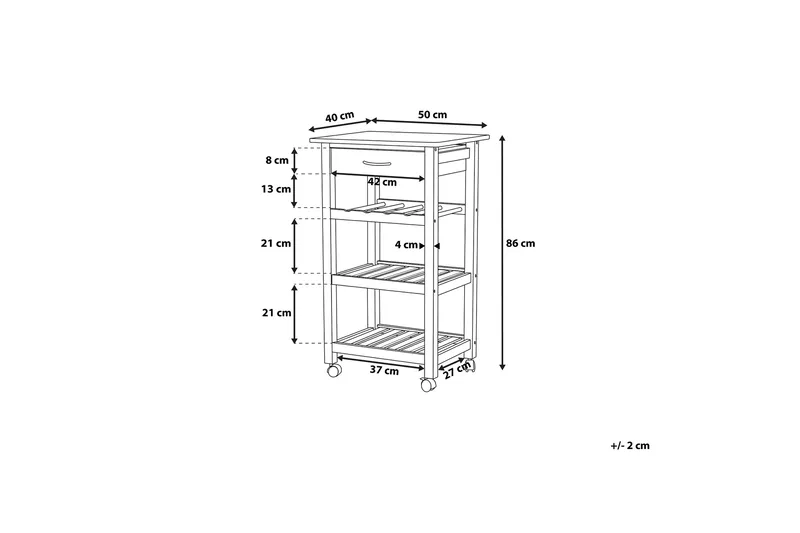 Foggia Serveringsbord 50 cm - Svart - Oppbevaring - Kjøkkenøyer