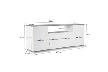 Hano Konsollbord 180 cm - Natur/Hvit - Møbler - Bord - Avlastningsbord - Gangbord