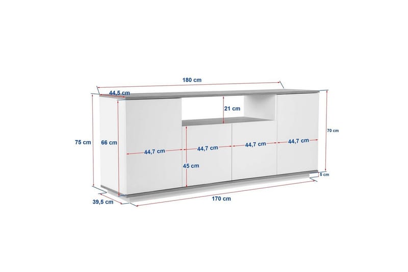 Hano Konsollbord 180 cm - Natur/Hvit - Møbler - Bord - Avlastningsbord - Gangbord