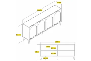 Hazim Konsollbord 180 cm - Hvit/Valnøtt - Møbler - Bord - Avlastningsbord - Gangbord