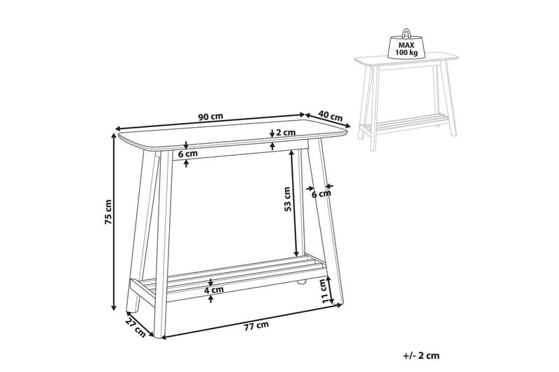 Konsolbord Beliani Tulare Light wood - Møbler - Bord - Avlastningsbord - Gangbord