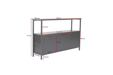 Konsoll Hemani Hvit Sort - Hvit Sort - Møbler - Bord - Avlastningsbord - Gangbord