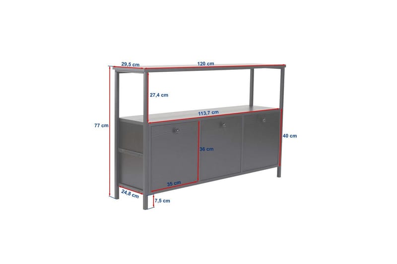Konsoll Hemani Hvit Sort - Hvit Sort - Møbler - Bord - Avlastningsbord - Gangbord