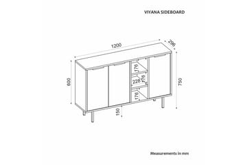 Konsoll Schmida Sudamal Eik / Hvit - Blå/Hvit - Møbler - Bord - Avlastningsbord - Gangbord