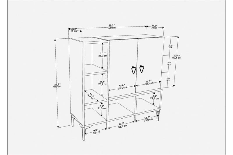 Desgrar Konsollbord 100x100 cm - Brun - Møbler - Bord - Avlastningsbord - Konsollbord