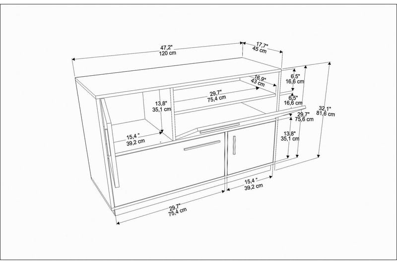 Desgrar Konsollbord 120x81,6 cm - Hvit - Møbler - Bord - Avlastningsbord - Konsollbord