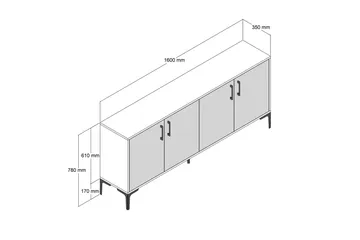 Desgrar Konsollbord 160x78 cm - Hvit - Møbler - Bord - Avlastningsbord - Konsollbord