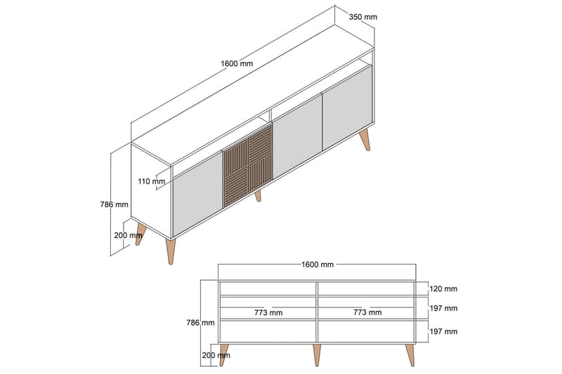 Desgrar Konsollbord 160x78 cm - Hvit - Møbler - Bord - Avlastningsbord - Konsollbord