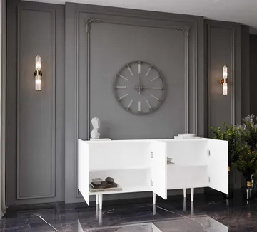 Konsollbord Nordure Capella (140 x 60 x 40 cm) Hvit - Hvit - Møbler - Bord - Avlastningsbord - Gangbord