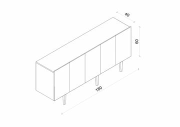 Konsollbord Nordure Capella (180 x 60 x 40 cm) Hvit - Hvit - Møbler - Bord - Avlastningsbord - Gangbord