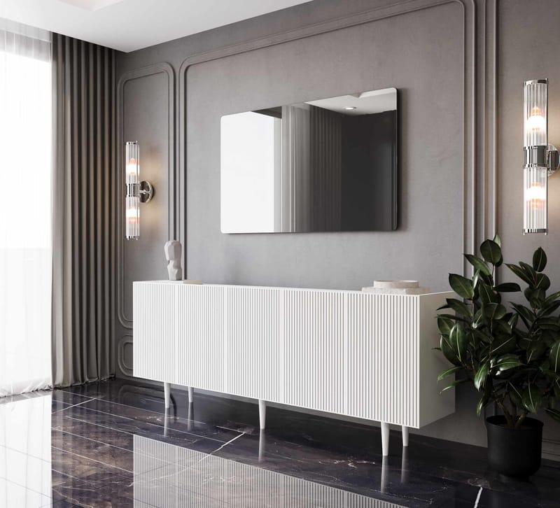 Konsollbord Nordure Capella (180 x 60 x 40 cm) Hvit - Hvit - Møbler - Bord - Avlastningsbord - Gangbord