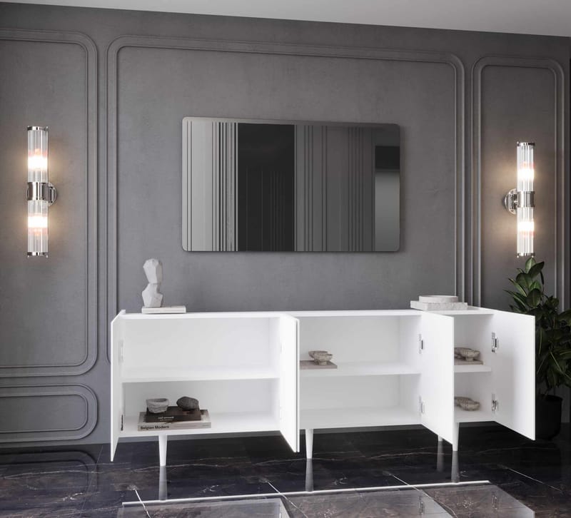 Konsollbord Nordure Capella (200 x 60 x 40 cm) Hvit - Hvit - Møbler - Bord - Avlastningsbord - Gangbord