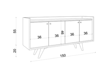 Qeleddun Avlastningsbord 150 cm - Antrasitt/Natur - Møbler - Bord - Avlastningsbord - Konsollbord