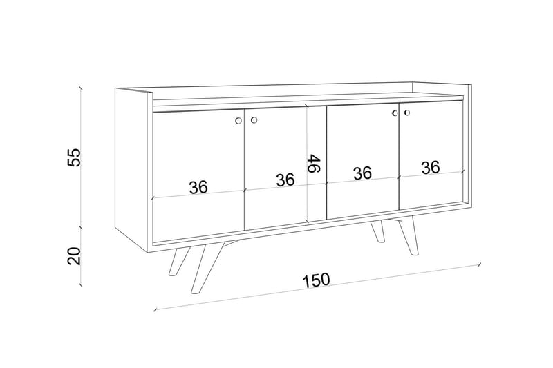 Ruigoord Avlastningsbord 150 cm - Antrasitt/Hvit - Møbler - Bord - Avlastningsbord - Konsollbord