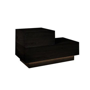 Nattbord Homitis Kayra (70 x 35 x 38,3 cm) Svart tre - Svart tre - Møbler - Bord - Avlastningsbord - Sengebord & nattbord