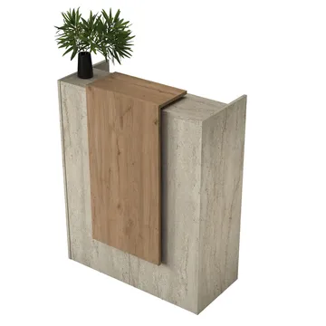 Resepsjonsbord Wallxpert Cleo Shelf (90 x 110 x 40 cm) travertin valnøtt - Travertin og valnøtt - Møbler - Bord - Avlastningsbord - Gangbord