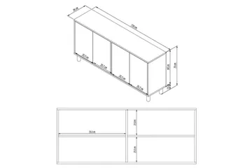 Salven Konsollbord 150 cm - Eik/Hvit - Møbler - Bord - Avlastningsbord - Gangbord