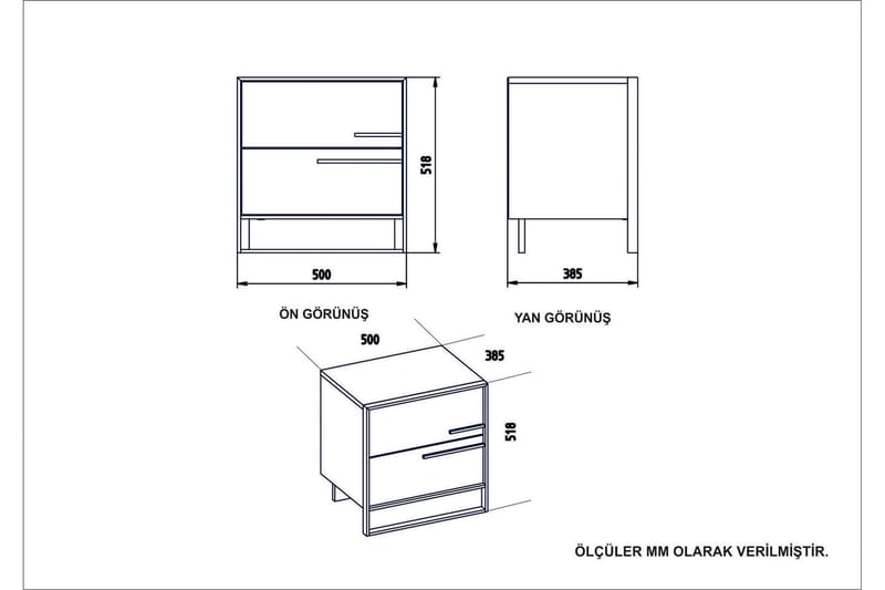 Cofield Nattbord 50 cm - Gull|Svart - Møbler - Bord - Avlastningsbord - Sengebord & nattbord