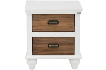 Kagami Nattbord 45x38 cm - Hvit/Brun - Møbler - Bord - Avlastningsbord - Sengebord & nattbord