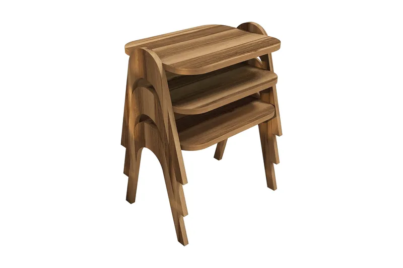 Hovdane Settbord 49 cm 3 Bord, Brun