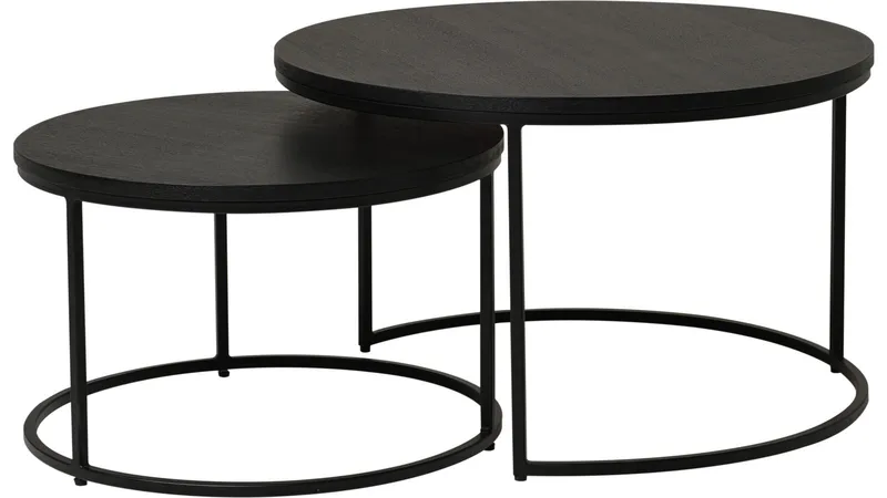 Sidebordsett Kapelvej Rund 60 cm, Svart