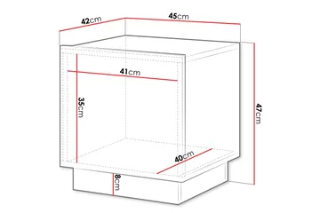 Torvalen Sängbord 45 cm - Beige - Møbler - Bord - Avlastningsbord - Sengebord & nattbord