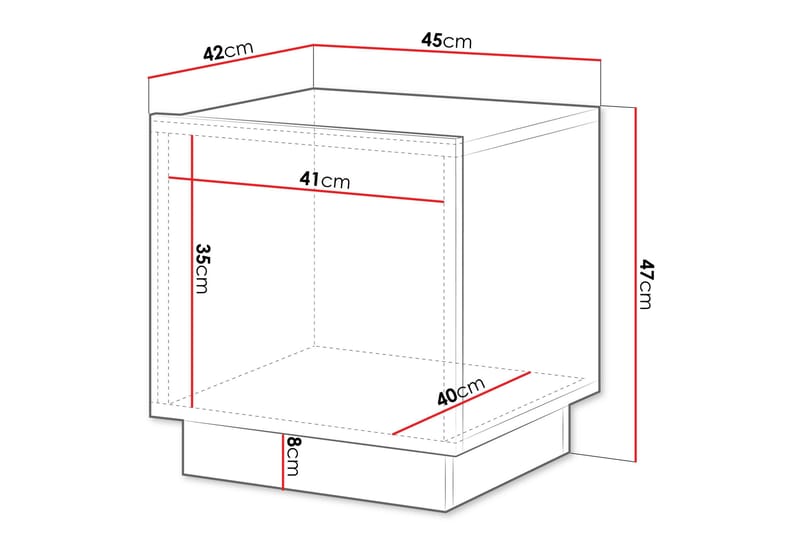 Torvalen Sängbord 45 cm - Beige - Møbler - Bord - Avlastningsbord - Sengebord & nattbord
