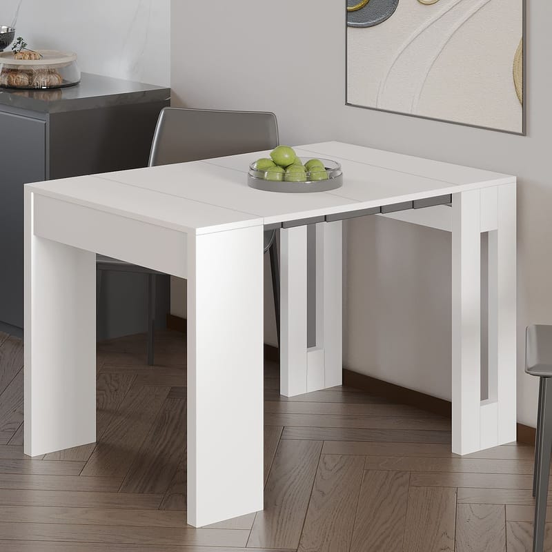Uttrekkbart konsollbord Homitis Nivo (80 x 76,1 x 44 cm) Hvit - Møbler - Bord - Avlastningsbord - Gangbord