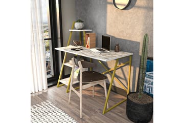 Andifli Skrivebord 60x120x120 cm med oppbevaring - Hvit - Møbler - Bord - Kontorbord - Skrivebord
