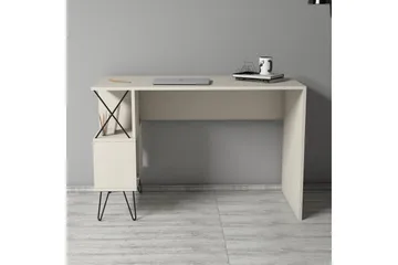 Hovdane Skrivebord 120 cm med Oppbevaring Hylle - Beige - Møbler - Bord - Kontorbord - Skrivebord