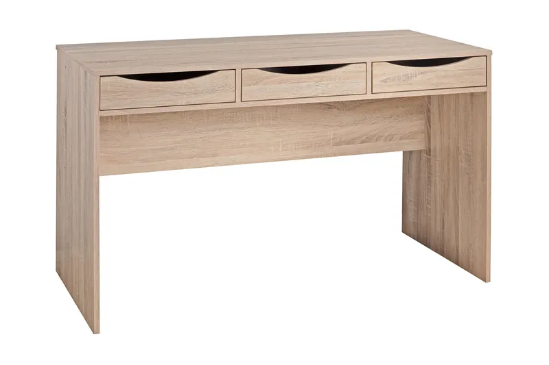 Ryea Skrivebord 120 cm med Oppbevaring 3 Skuffer, Natur
