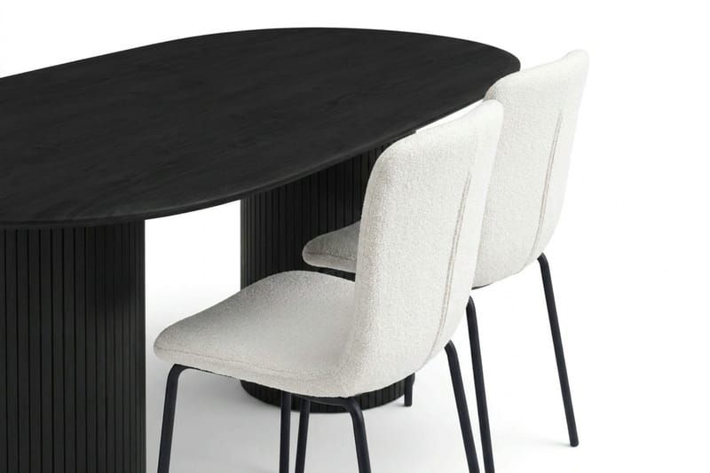 Kopparbo oval matgruppe 180 cm svart med 6 Katy spisestoler - Svart - Møbler - Bord - Spisegrupper