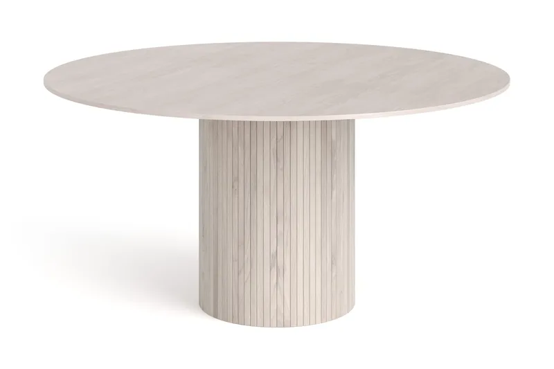Kopparbo rundt spisebord 150 cm finér, Hvitlasert