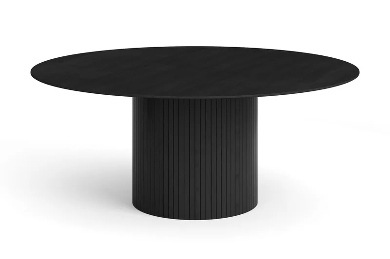 Kopparbo rundt spisebord 180 cm finér, Svart