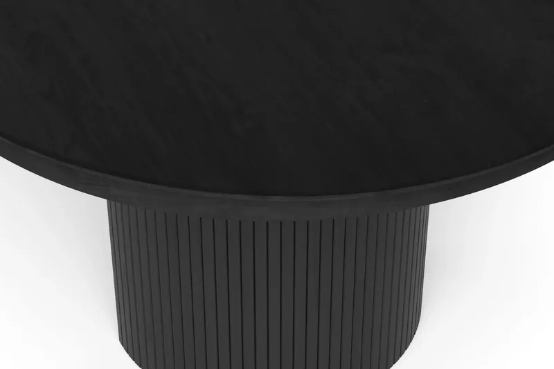Kopparbo rundt uttrekkbart spisebord 120–220 cm finér - Svart - Møbler - Bord - Spisebord & kjøkkenbord