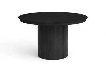 Kopparbo rundt uttrekkbart spisebord 120–220 cm finér - Svart - Møbler - Bord - Spisebord & kjøkkenbord