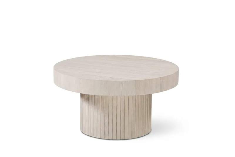 Kopparbo sofabord rundt 85 cm tykk bordplate, Hvitlasert