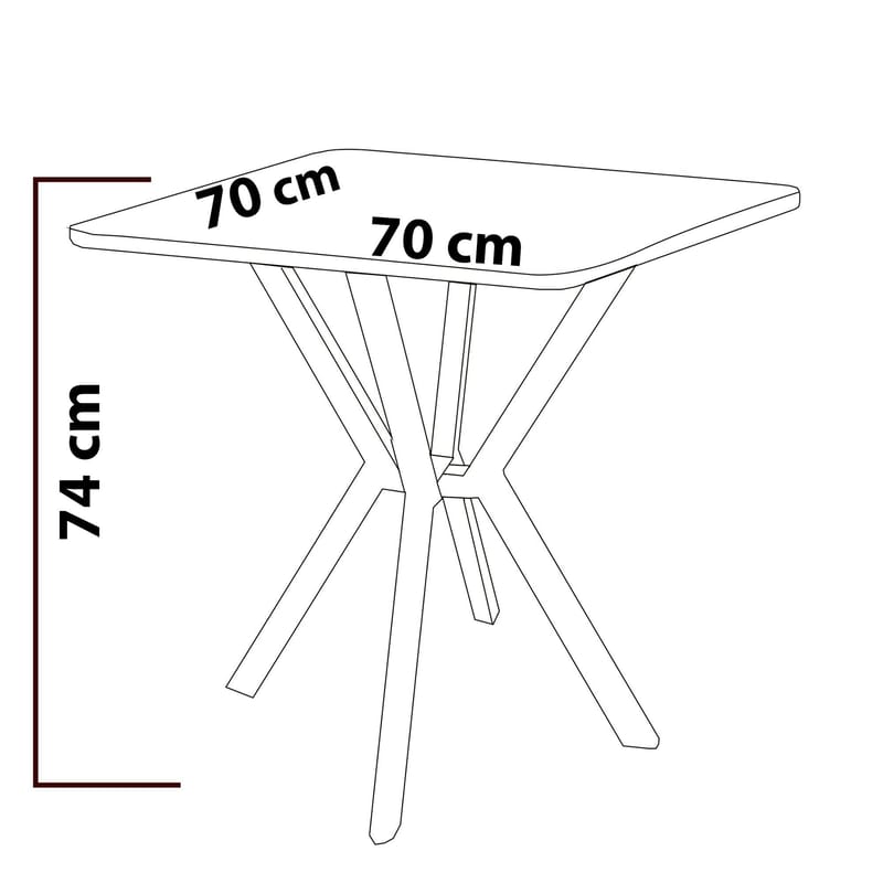 Krylor spisebord 70 cm kvadratisk - Svart - Møbler - Bord - Spisebord & kjøkkenbord