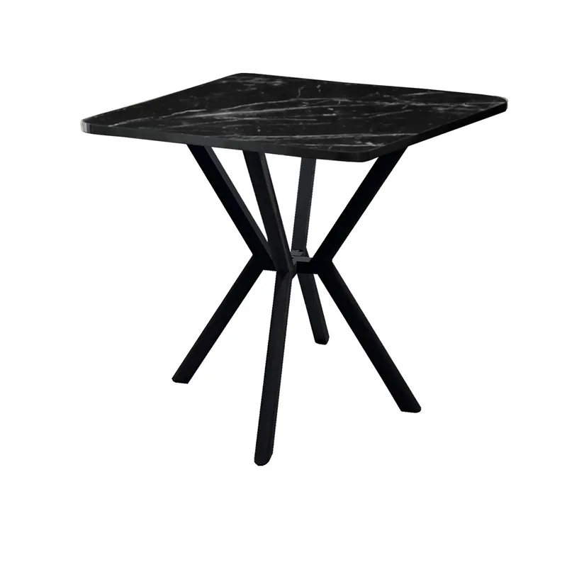 Krylor spisebord 70 cm kvadratisk, Svart