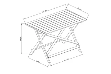Landet spisebord utendørs - 118x70x74 cm - Grønn - Hagemøbler - Hagebord - Spisebord ute