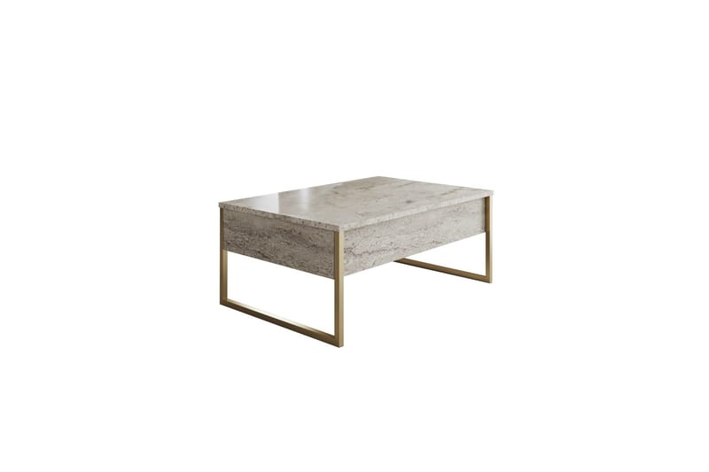 Luxe Sofabord 90 cm, Beige/Gull