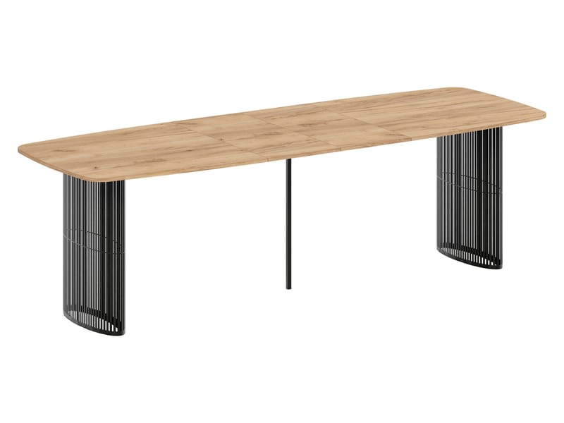 Mirion Spisebord uttrekkbart 160-236 cm - svart / hvit marmor - Møbler - Bord - Spisebord & kjøkkenbord