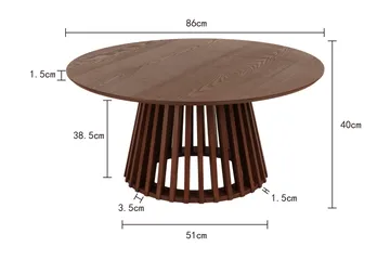 Peyra sofabord rundt 86 cm finér - Valnøtt - Møbler - Bord - Sofabord