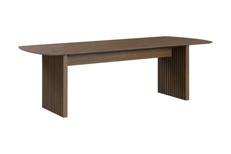 Richeto spisebord 240 cm med 6 Lucy spisestoler - Røkt eik / Greige bouclé - Møbler - Bord - Spisegrupper