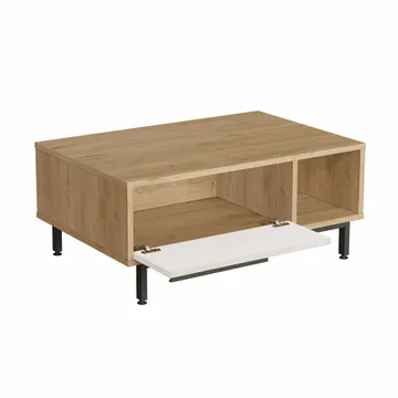 Salongbord Skye Decor Cleo Shelf (90 x 37,6 x 60 cm) Naturlig hvit - Naturlig og hvit - Møbler - Bord - Sofabord