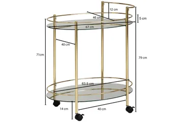 Drinkvagn & Rullbord Wohnling Guld - Møbler - Bord - Serveringsvogn - Drinkvogn
