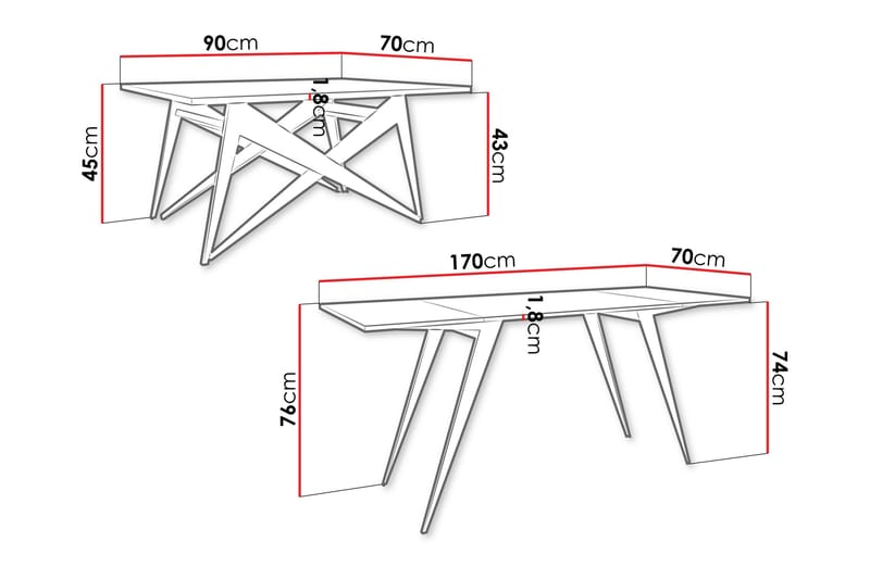 Seyloren Sofabord 90 cm - Svart/Brun - Møbler - Bord - Sofabord