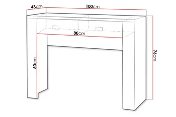 Cezar Sminkbord 100x43x76 cm Ek - Møbler - Bord - Sminkebord & toalettbord