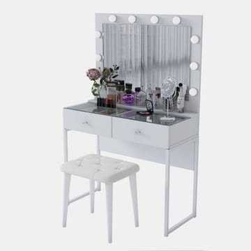Sminkebord Wallxpert Eska BJ164 (90 x 141,8 x 40 cm) Hvit - Hvit - Møbler - Bord - Sminkebord & toalettbord