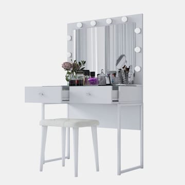 Sminkebord Wallxpert Eska BJ164 (90 x 141,8 x 40 cm) Hvit - Hvit - Møbler - Bord - Sminkebord & toalettbord